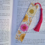 Boekenlegger - Oranje bloemen