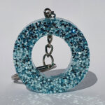 Sleutelhanger letter - Glitter Turquoise