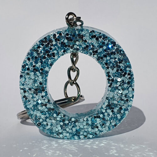 Sleutelhanger letter - Glitter Turquoise