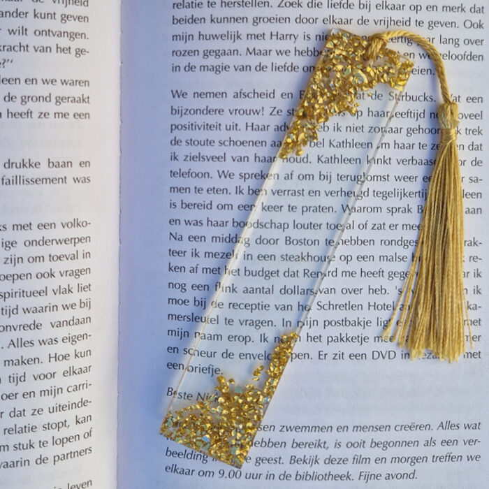 Boekenlegger - Transparant goud achterkant Boekenlegger - Transparant goud achterkant