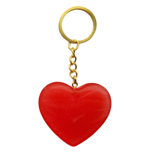 Hartje Sleutelhanger - Helder rood achterkant