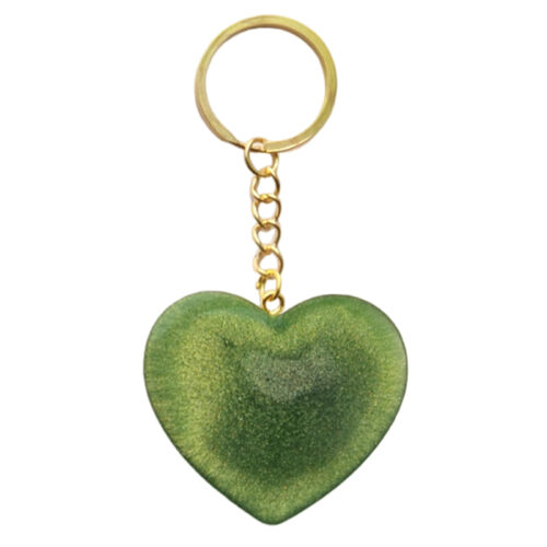Sleutelhanger Hartje - Donker groen achterkant