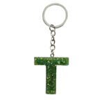 Sleutelhanger Letter - Glitter groen Achterkant